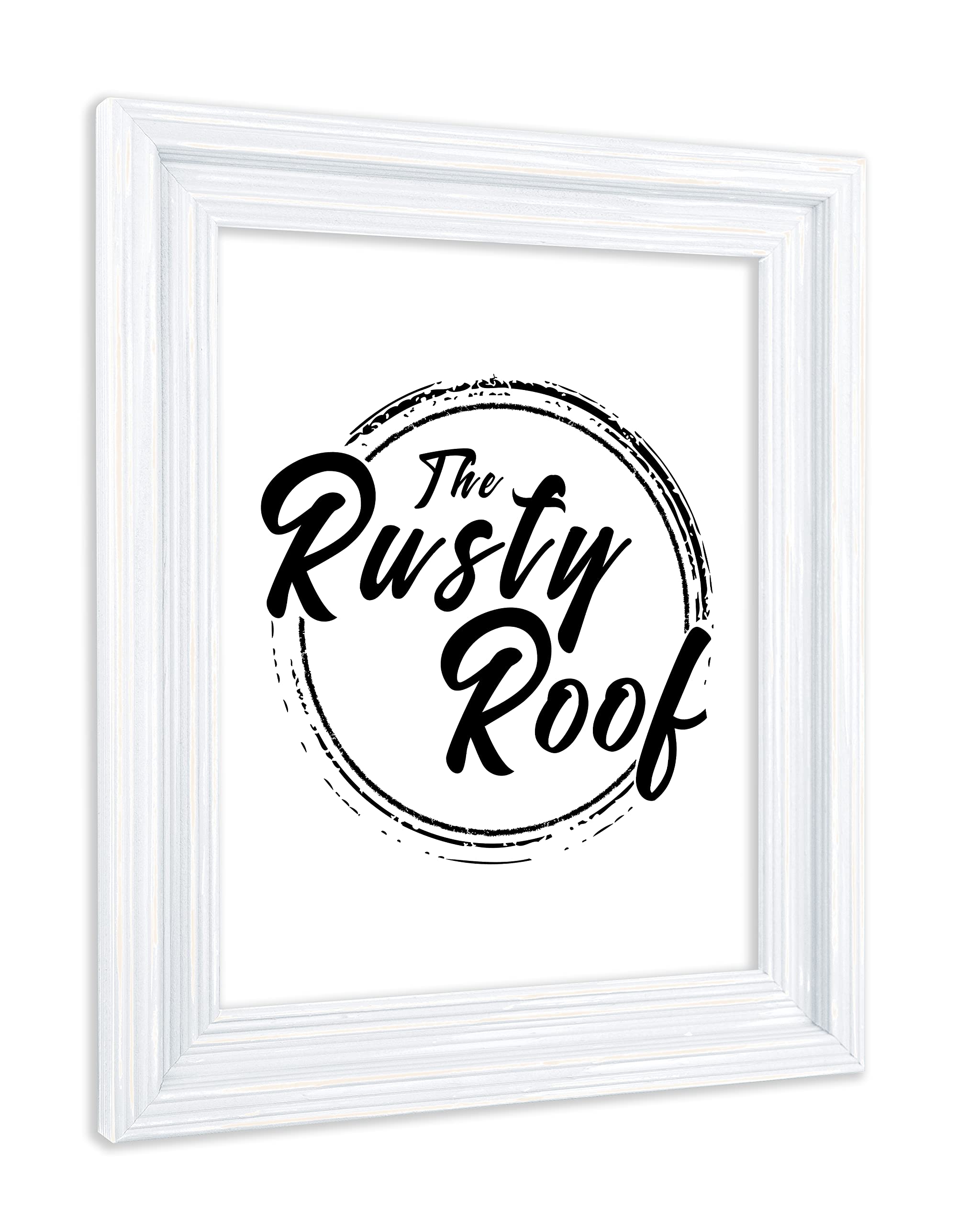 The Rusty Roof Distressed Cimarron White Picture Frame-Solid Wood, 14x20