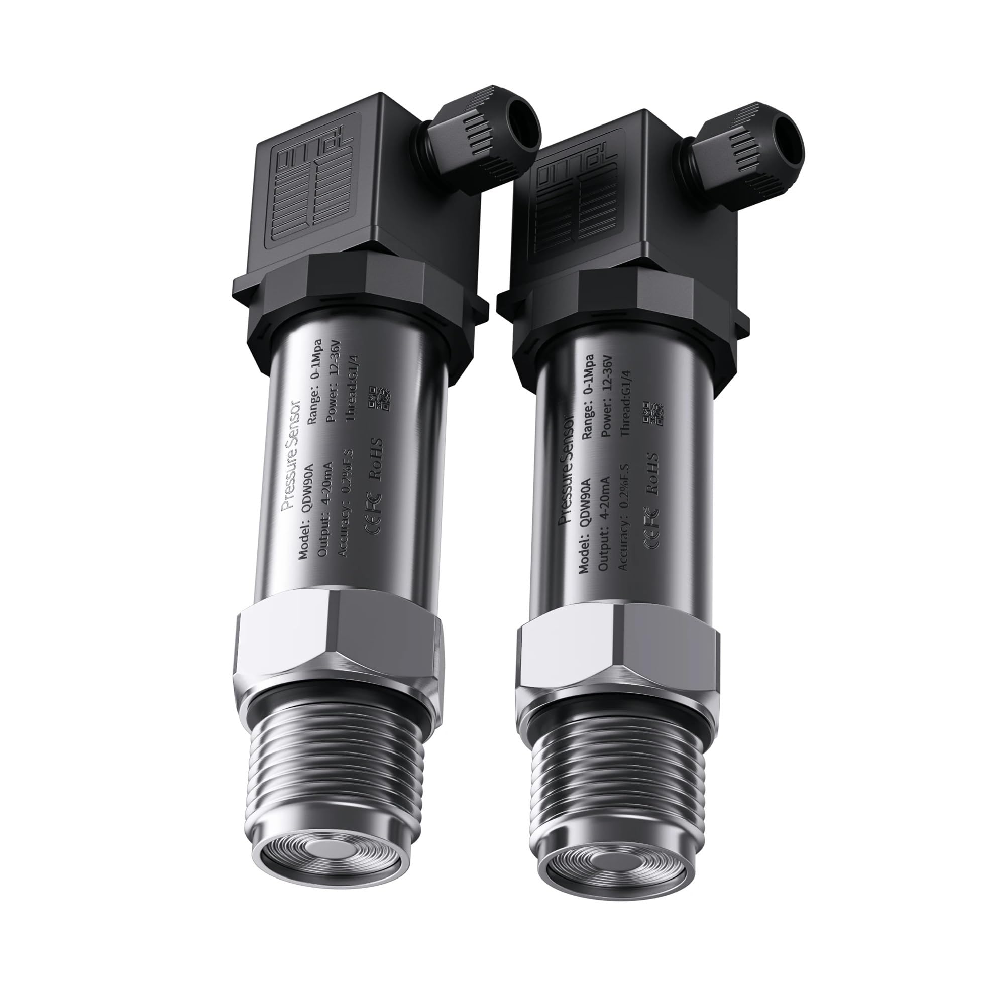 VDOQTLJT 4-20ma 0-10V RS485 Flush Flat Membrane Pressure Transmitter 600bar Flim Sensor(Out0-3.3v 5vpower,0-0.2bar)