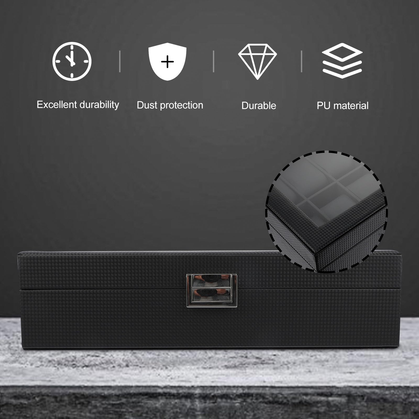 Toddmomy Uhrenbox Organizer für Uhren und Sonnenbrillen Schwarz