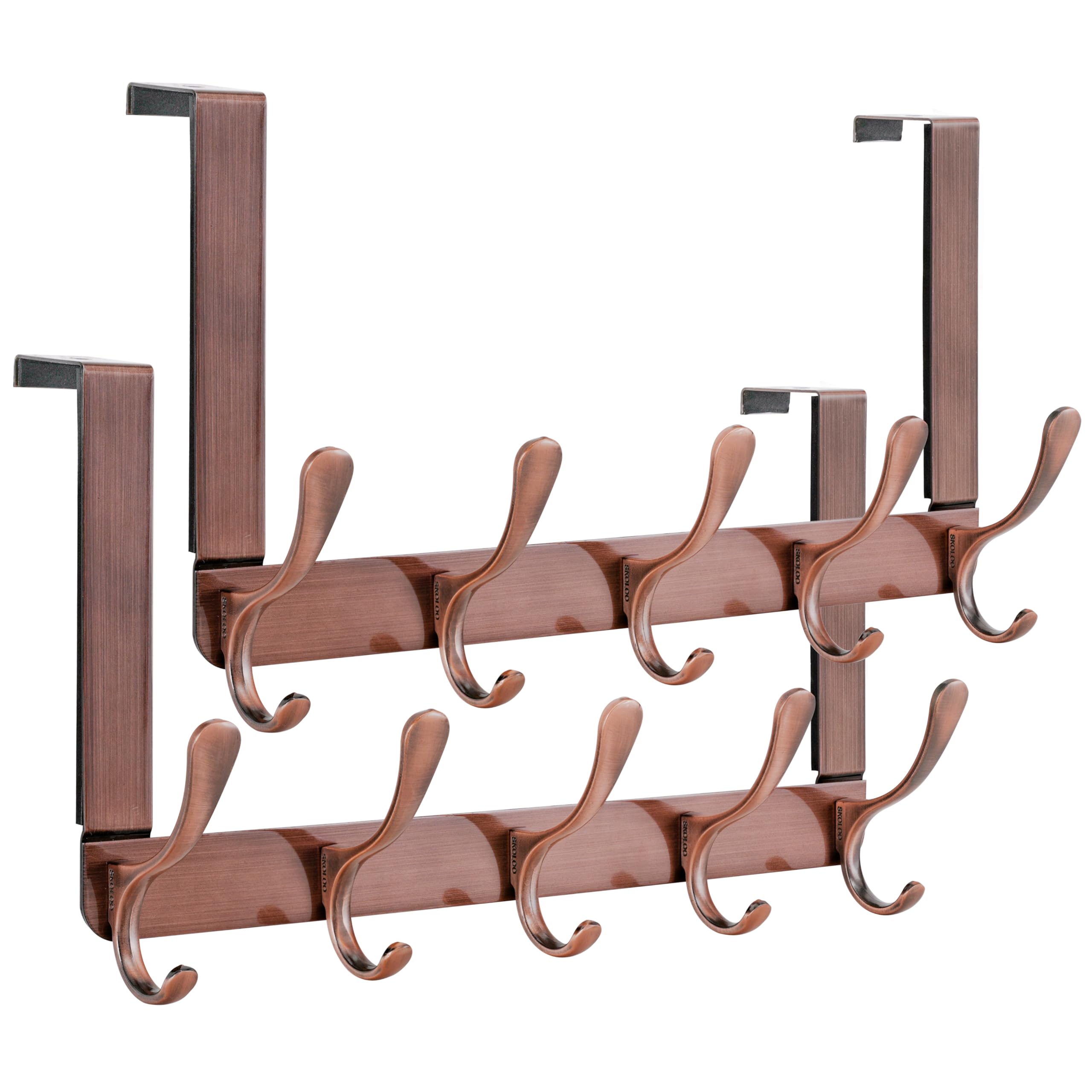 Skoloo Retro Red Over The Door Hook Hanger For Hanging Clothes, Towels, Coats, Hats, Over Door Coat Rack - Hooks, Pack Of 2, Assembly Required Size 5