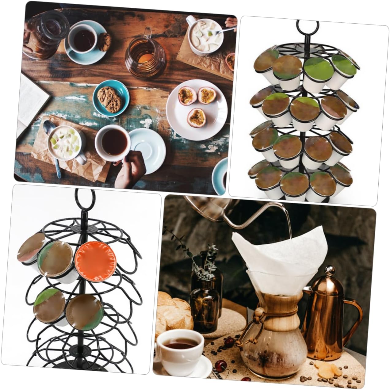 Ciieeo Rotating Coffee Capsule Organizer Storage Rack for Capsules Stylish Coffee Pod Holder for Home Office and Commercial Use