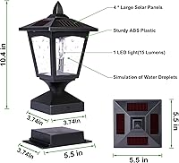 Vista 3 de Luces solares para postes al aire libre, luces solares para postes de valla, impermeables, para valla de madera, terraza, patio, jardín, decoración