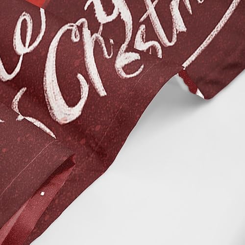 Miniatura 5 de Bayson Cortina de ducha con texto en inglés "Merry Christmas", diseño de Papá Noel y árbol de Navidad sobre fondo rojo, tela de poliéster