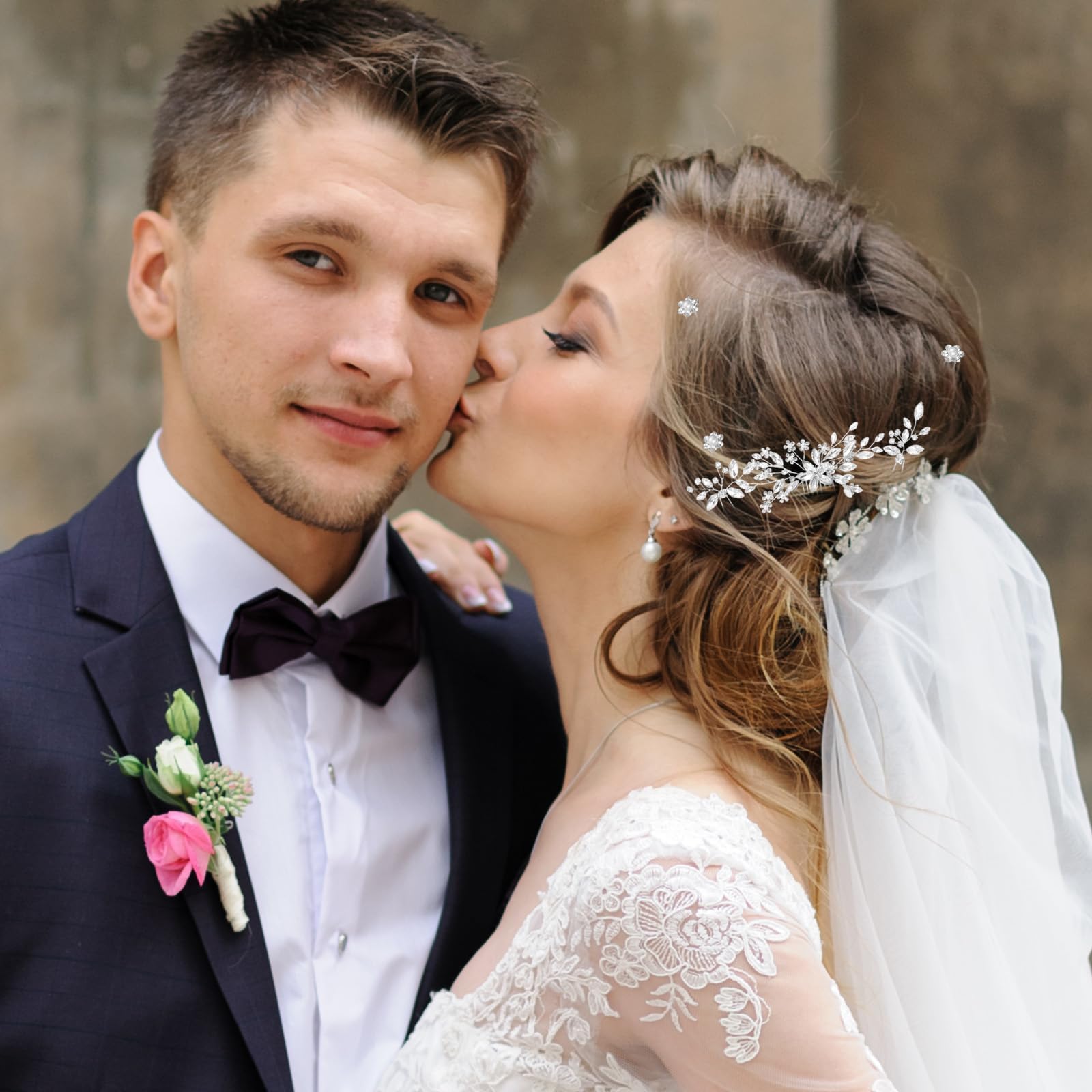 10 pezzi di fermaglio per capelli in cristallo argentato, accessori per capelli da sposa per donne, accessori con strass, decorazioni, spille decorative, adatte per spose e damigelle d'onore