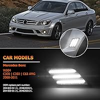 Vista 2 de POPMOTORZ Conjunto de luces de señal intermitente de lente blanca para parachoques delantero completo LED, kit de lámparas de marcador lateral