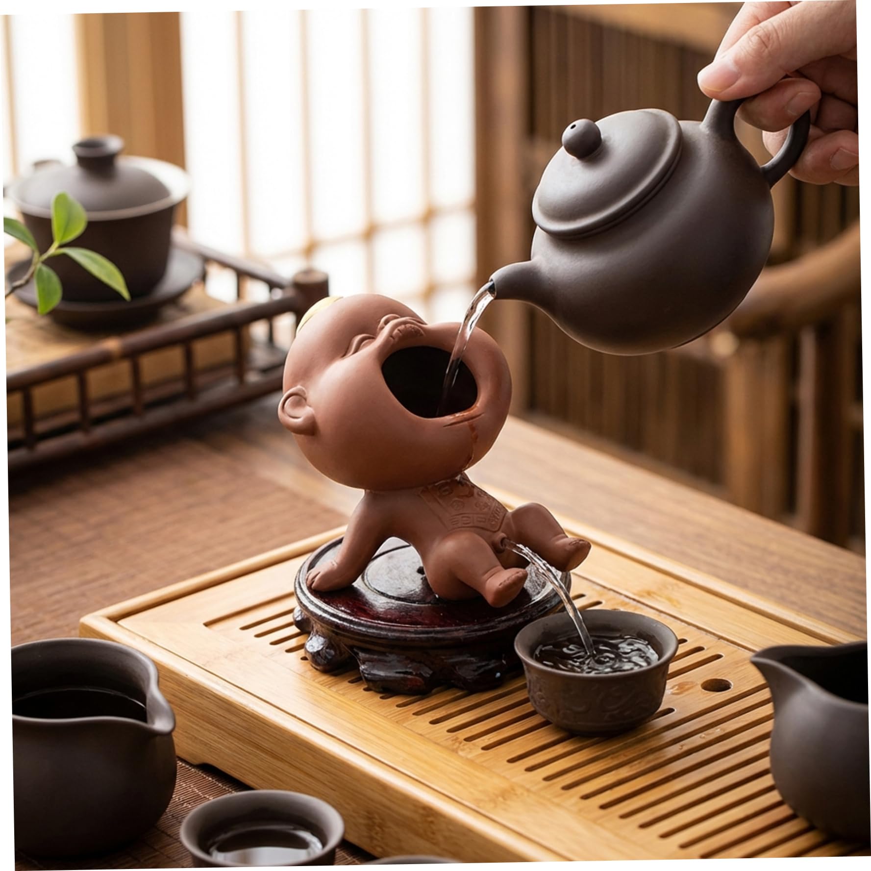 Tea Pet garçon qui pisse en argile violette pour service à thé Gongfu chinois de 4,3 pouces