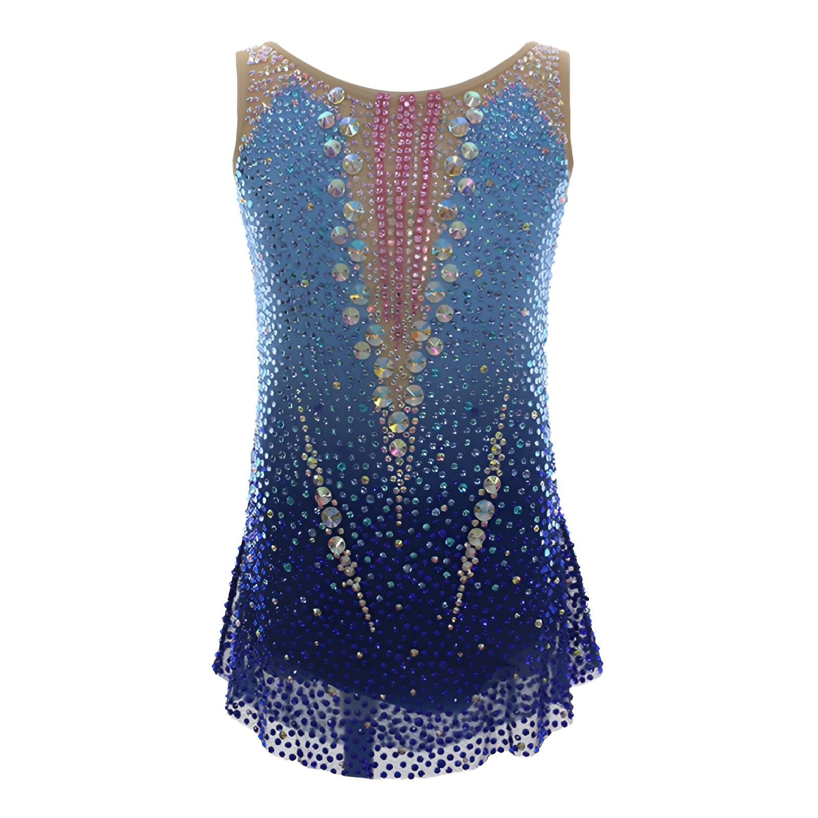 Justaucorps De Gymnastique Rythmique Sans Manches For Filles, Ornés De Strass, Uniformes De Groupe, Vêtements De Compétition