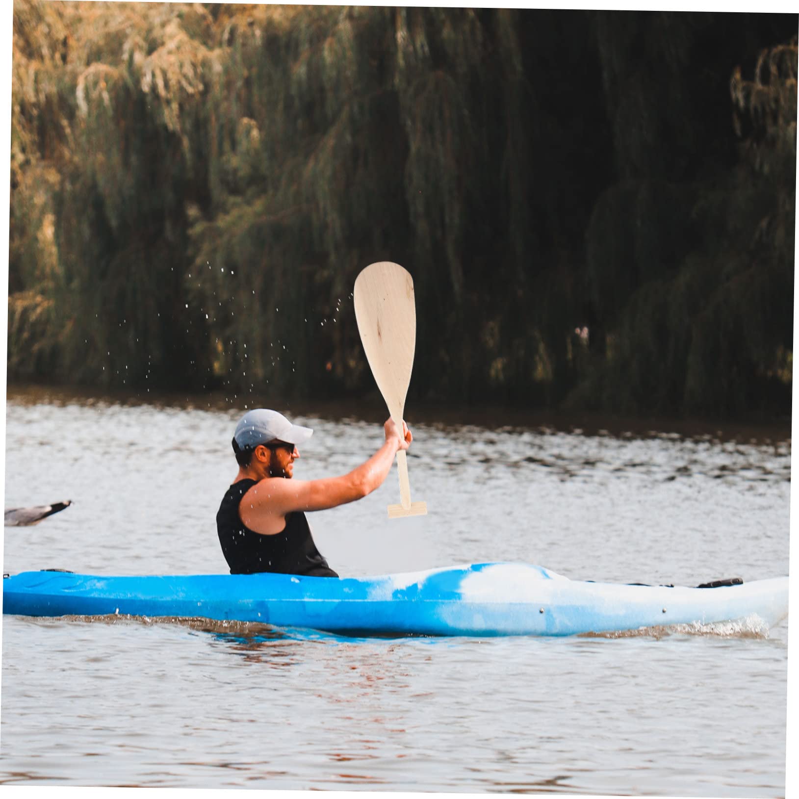 OSALADI Pagaia Leggera e Resistente per Bambini in Legno Impugnatura a T agli Sport Acquatici, per Giochi d'Acqua e attività Fai-da-Te Estive