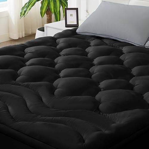 BDEUS Cubrecolchón King extra grueso de 1450GSM, funda protectora de colchón suave de trébol de cuatro hojas con bolsillo profundo de 21 pulgadas