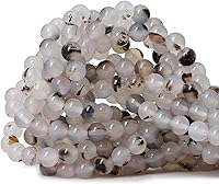 Vista 93 de Cuentas redondas sueltas de ágata estilo antiguo vena de dragón de 6mm, cuentas para diseño de joyas, 60 cuentas