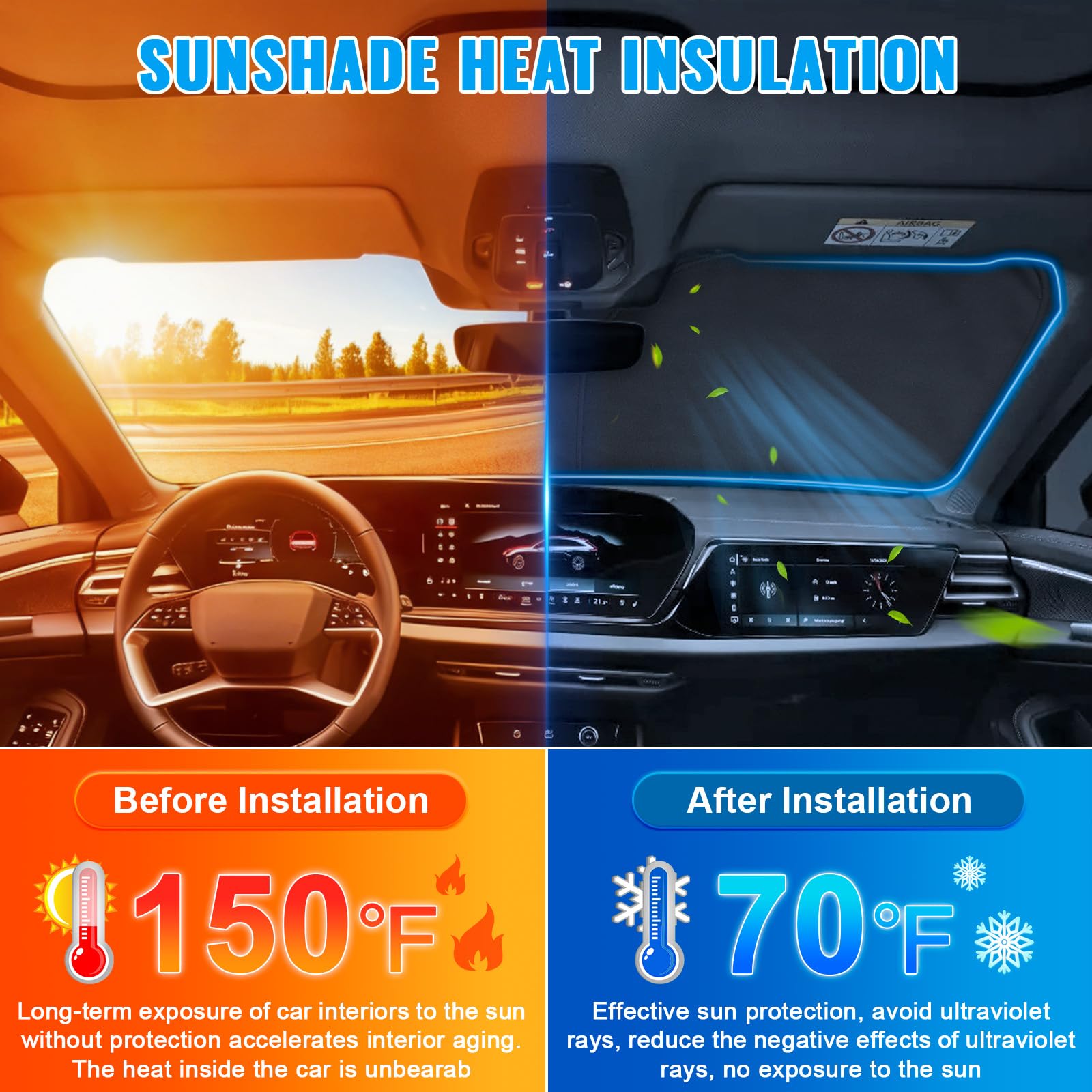 Copertura del Parabrezza Dell'auto Sostituzione per BMW X2 F39/U10 2018-2026, Parasole per Parabrezza per Auto all'interno Pieghevole, Protezione Antipolvere Riflettente UV