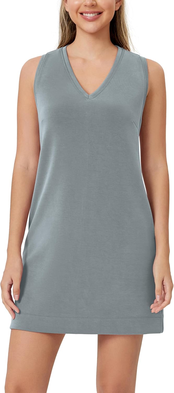 ODODOS soft sleeveless V neck tank sundress