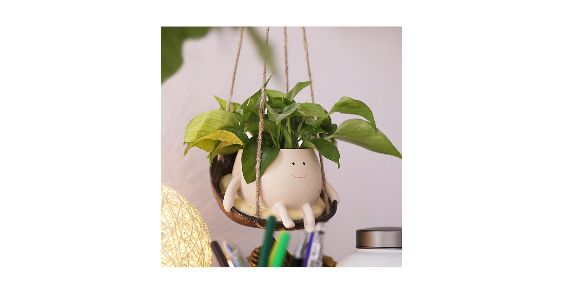・ lily (⁠◍⁠•⁠ᴗ⁠•⁠◍⁠)⁠❤ Amazon.com: NINIPAPA Hanging Swing Chair Planter Pot Smile