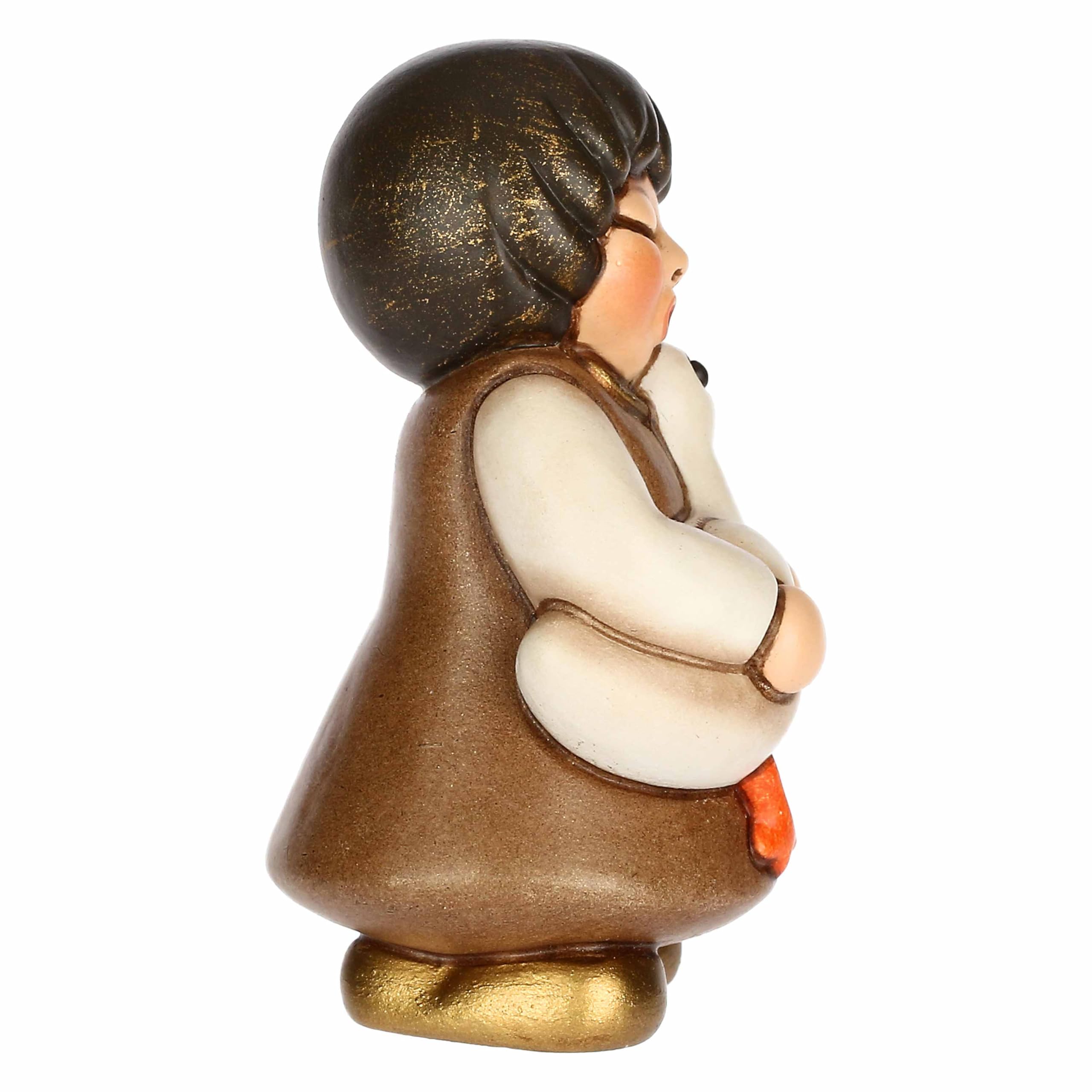 THUN, Bimba con Oca in Ceramica di Alta Qualità, Collezione Presepe Classico, Statuine per Presepe di Natale da Collezione, 3,6 x 3,6 x 6,2 cm