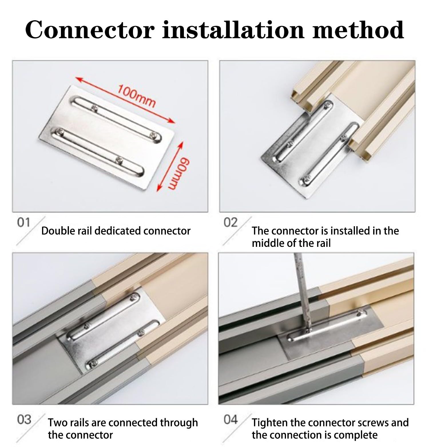 100-500Cm Vorhangschiene 2 Läufig Mit Komplettem Zubehör Deckenmontage Verbunden Gardinenschiene Aus Aluminium Gardinenstange Für Zimmer Trennwand Etagenbett Badezimmer Wohnzimmer