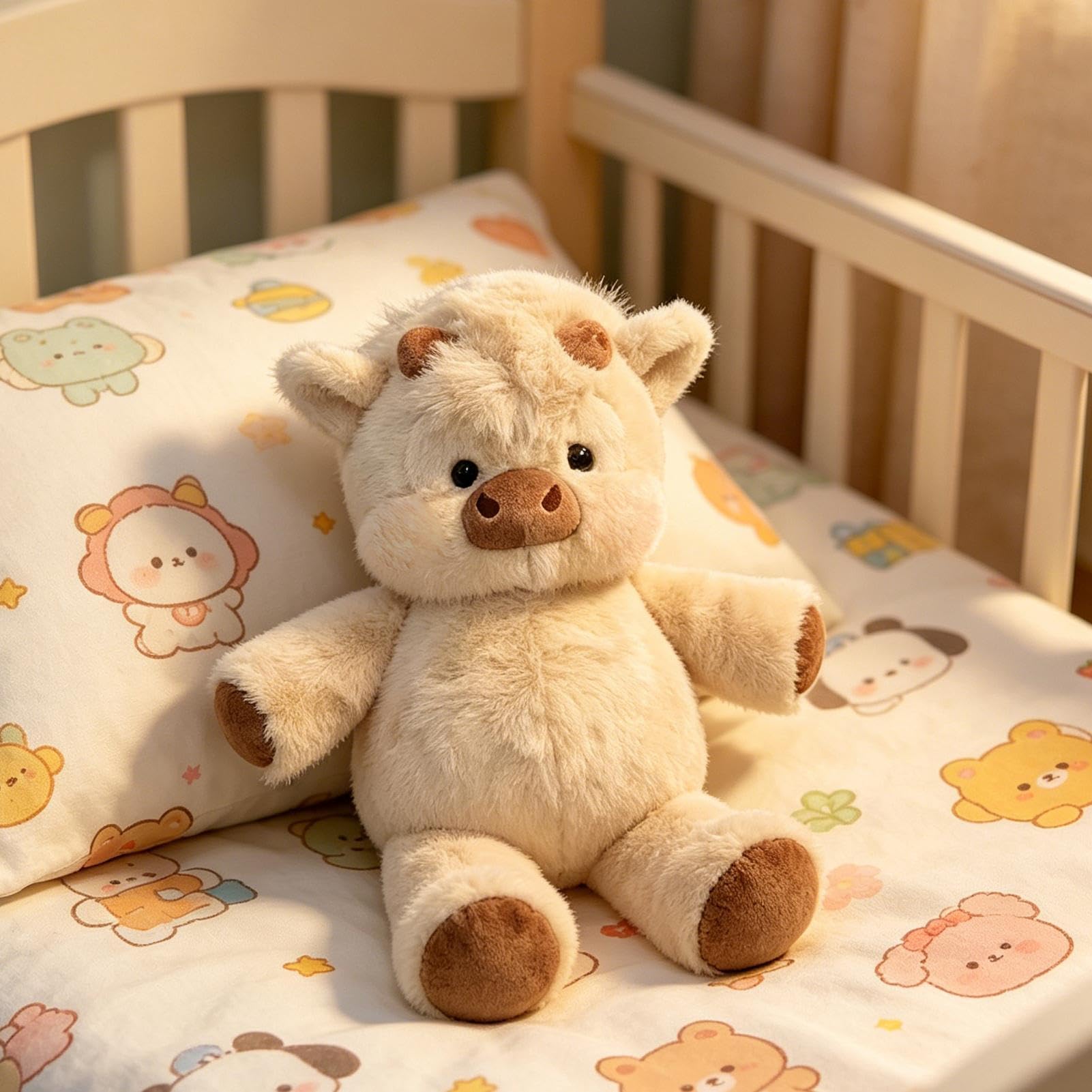 Peluche Muccas Che Corre Con Gambe Mobili - 45cm Cuscino Morbido Soffice Antistress, Peluche Cinghiale E Pecora Per Decorazione Casa, Regalo Per Famiglia Amici Bambini, Allevia Lo Stress Quotidiano