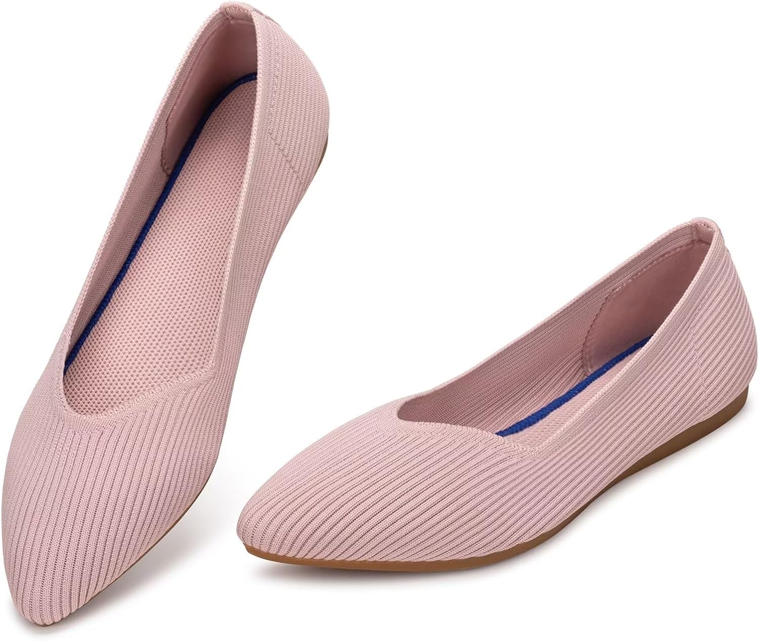 Frank Mully Womens Flat Shoes Classic Pointed Toe Flats Knitted Dress Shoes Soft Flats for Woman Comfortable Dressy