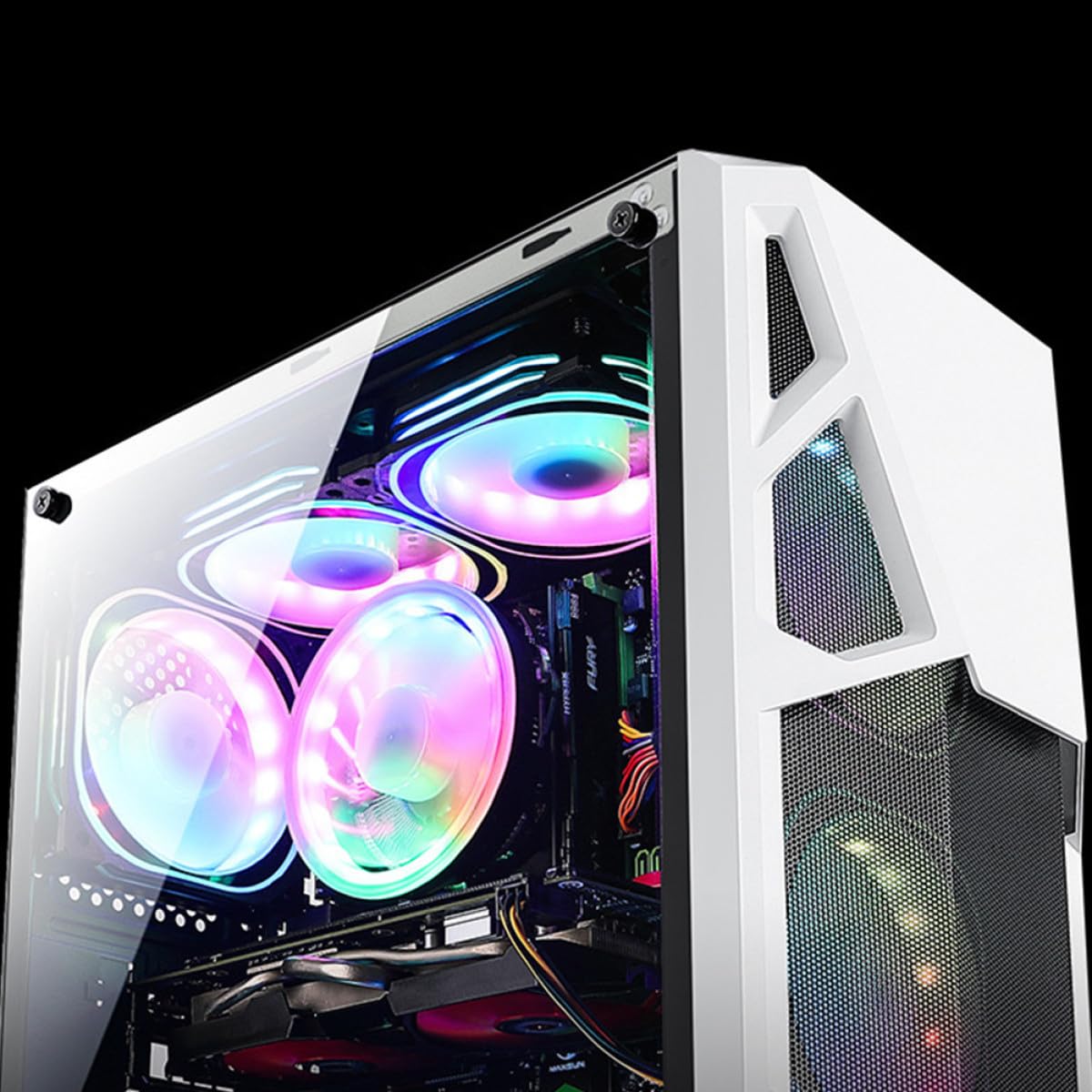 Ventilador de Refrigeración LED Rgb de 12cm para Computadora con Controlador Estándar y Plástico, para Fiesta Verano y Sistema de Refrigeración de PC
