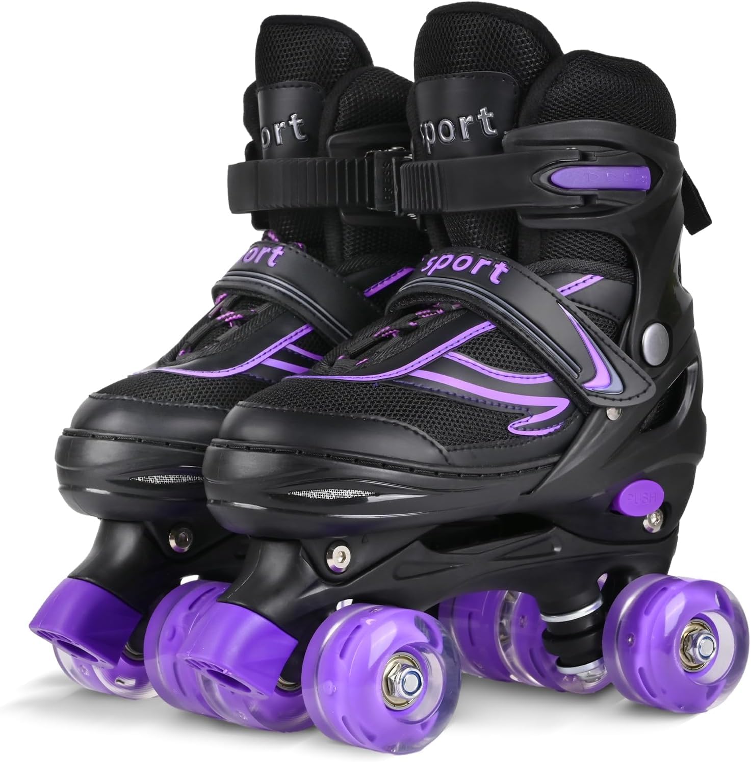 Patins à roulettes réglables pour enfants garçons et filles, patins à roulettes réglables avec toutes les roues éclairées pour enfants, enfants, petits, grands enfants, débutants