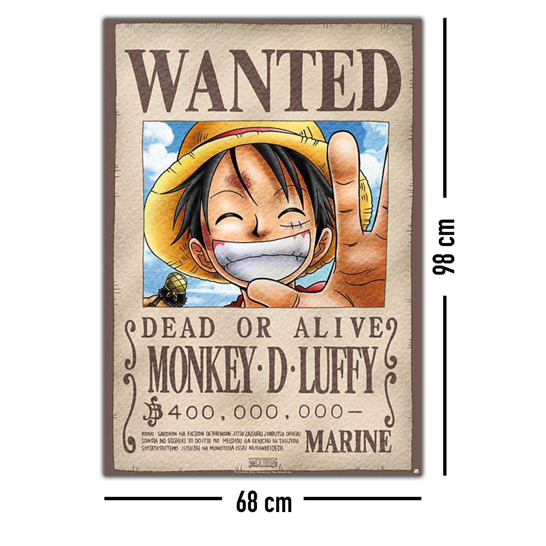 Close Up One Piece Poster Wanted Monkey D. Luffy (68cm x 98cm