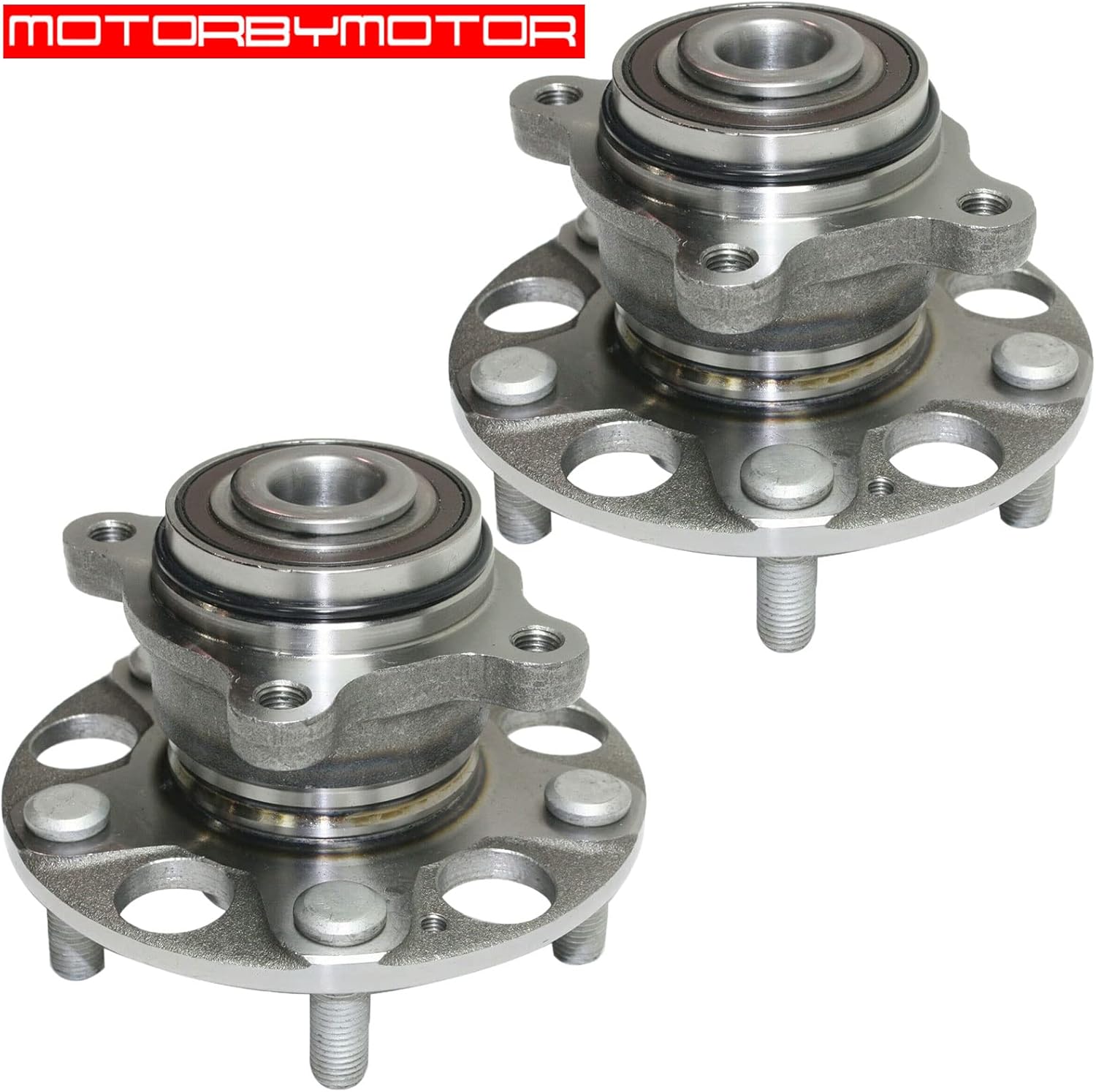 MotorbyMotor 512257 Rear Wheel Bearing and Hub Assembly with ABS 5 Lugs Fits for 2006-2011 Honda Civic (LX DX Models ONLY) Wheel Hub Assembly-2PK