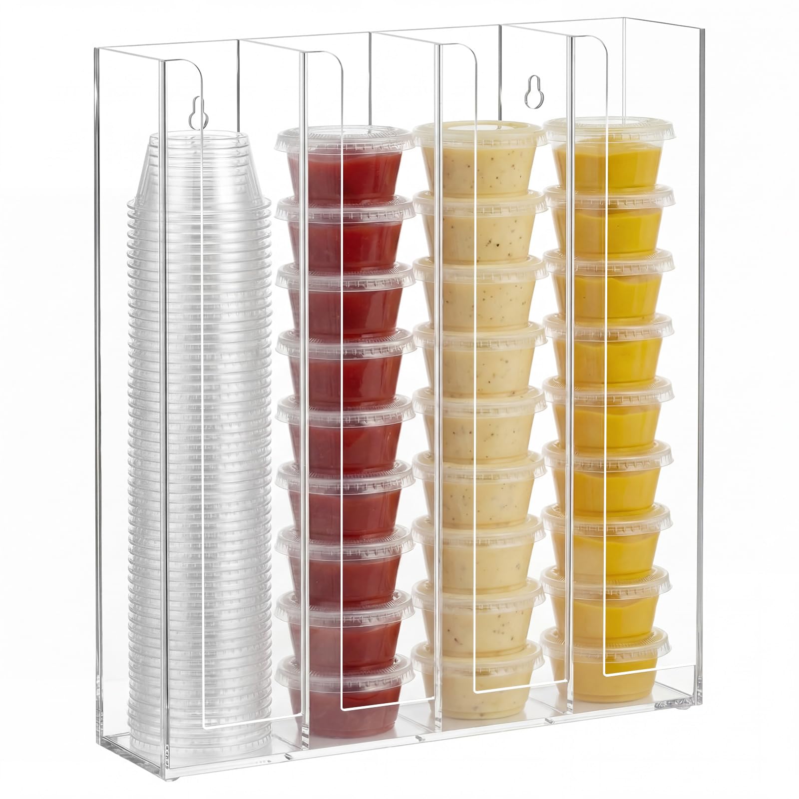 Photo 1 of Sliner Acrylic 4 Compartment Portion Cup Lid Organizer