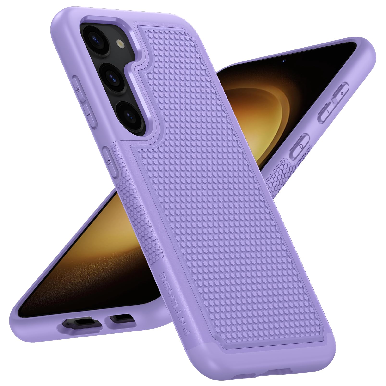 FNTCASE for Samsung Galaxy S23 Case: Dual Layer Heavy Duty Cell Phone Protective Cover Shockproof Rugged with Non-Slip Textured - Military Drop Protection Bumper Tough - 2023, 6.1inch Light PurpleGlobal Recycled StandardGlobal Recycled StandardGlobal Recycled Standard