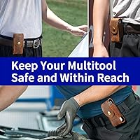 Vista 5 de ROCKTOL Multitool Sheath, Premium Leather Snap Sheath for Belt, Multi-Tool Knife Sheath Pouch Holster Fits 4.2" Multitools for EDC, Camping, Hiking