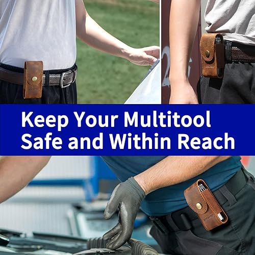 Miniatura 5 de ROCKTOL Funda multiherramienta, funda de cuero de alta calidad para cinturón, funda multiherramienta para cuchillos, funda para funda de 4.2