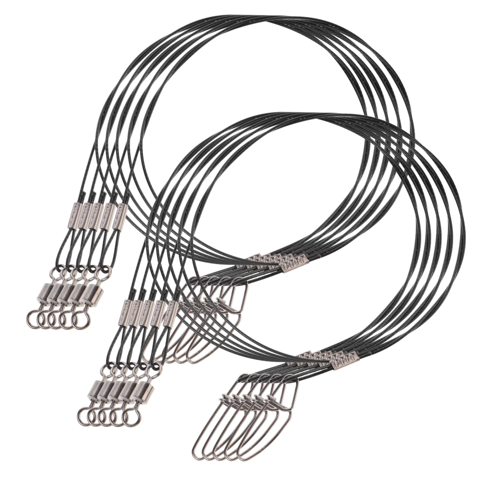 Sosoport 10-Pack Stainless Steel Wire Leaders 50cm Long Heavy Duty Fishing Line Wire Leaders for Saltwater Line