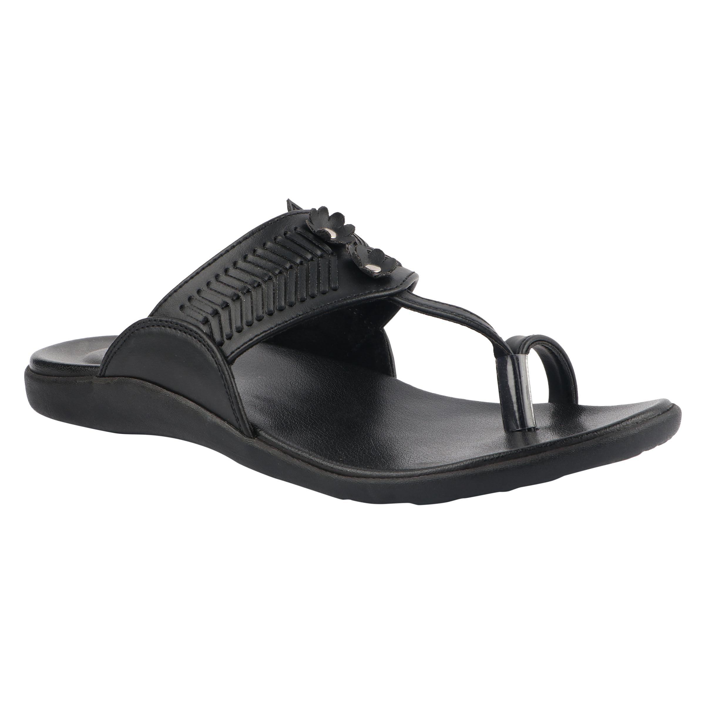 Medifeet Toe-Ring Sandals II Fashion Sandals II Flat Sandals II Kohlapuri Sandals II Cushion Sandals for Womens (BLACK, 4) (B0CZ6XC43Y) Amazon Price History, Amazon Price Tracker