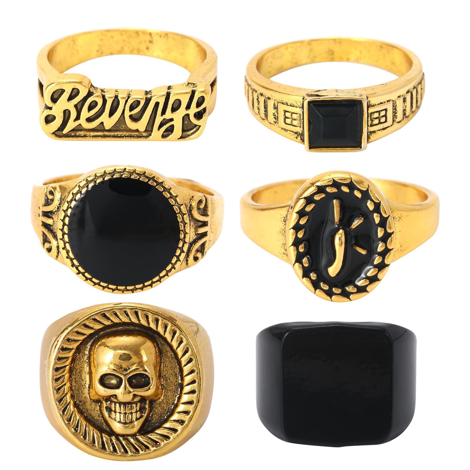 11Pcs/6Pcs Gold/Sliver Knuckle Stackable Finger Rings Set for Men,Retro Stainless Steel Rings Jewelry Accessories Set Personalized Trendy Gift for Men