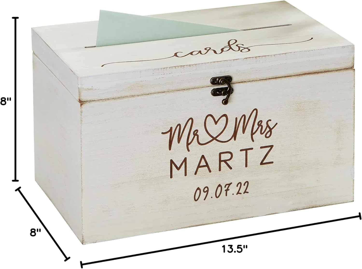 Personalization Universe Infinite Love Personalized Wedding Wood Keepsake Card Box