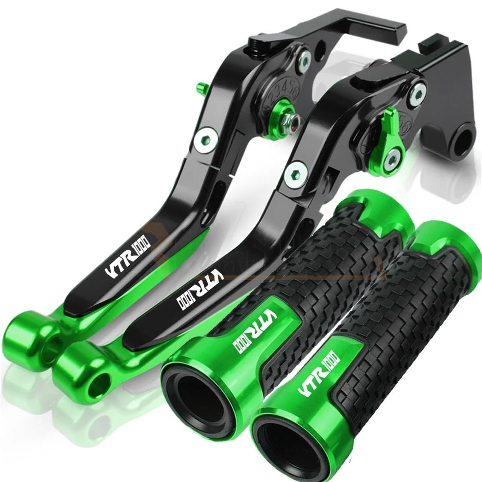 Tgvselpj Green 2 Motorcycle Part Folding Extendable Brake Clutch Levers Motorcycle Accessories Parts Adjustable Handle For H-Onda Vtr1000f 1998-2005(Green 2)