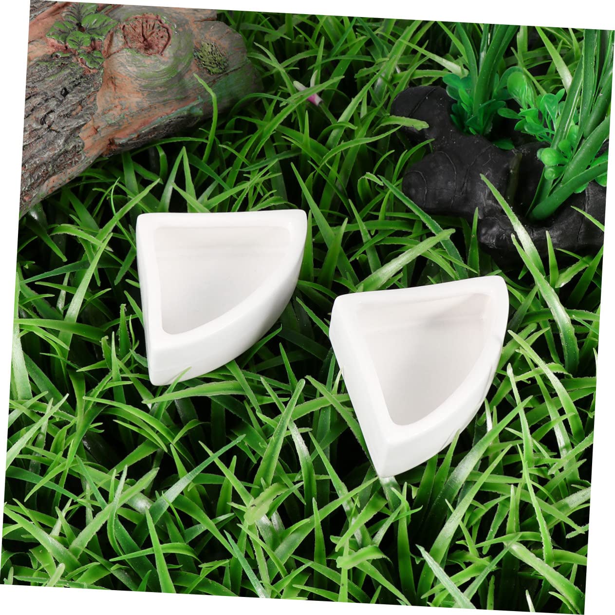 FRCOLOR 3 Set di Mangiatoie per Rettili in Ceramica a Parete Spessa capacità Ciotole per Cibo per Lucertole - Ciotola Anti-rovesciamento 2 Pezzi * 3