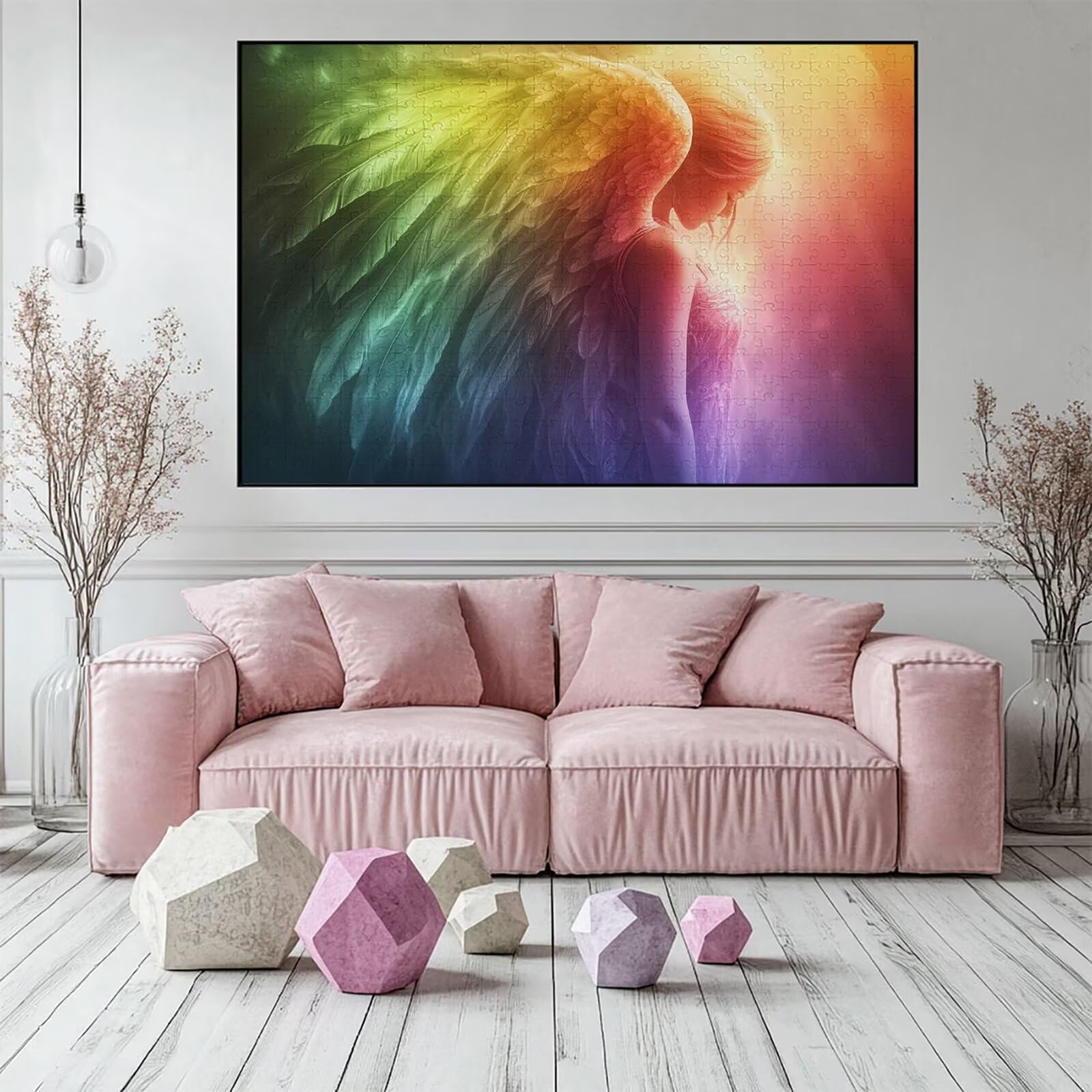 Puzzle 2000 sztuk anioł puzzle dla dorosłych 100 x 70 cm unikalne rzemiosło klasyczne 3D drewniana układanka do rodzinnych gier aktywnych, układanka do samodzielnego wykonania nawet do