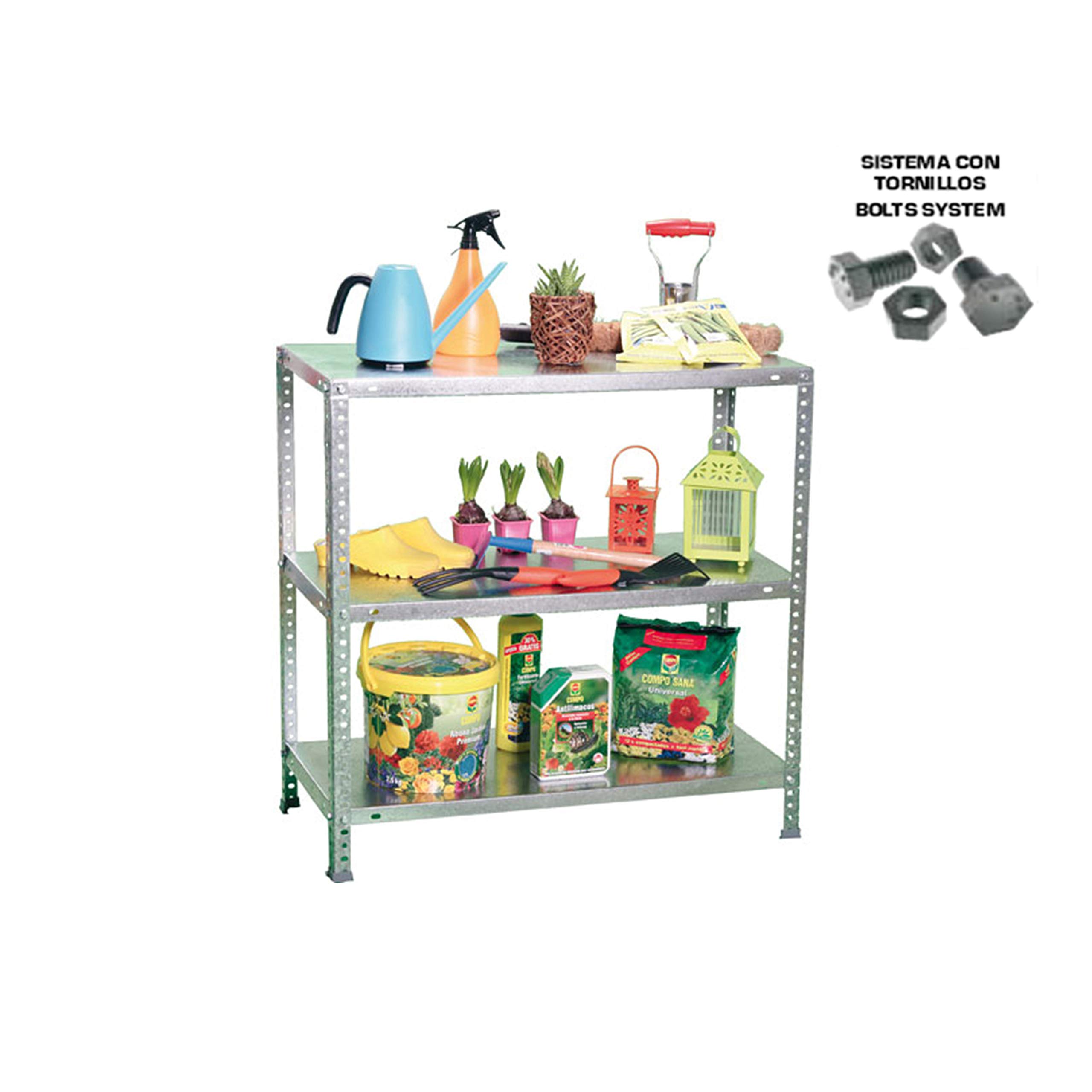 Simon Rack Estanteria Metalica 900x900x300 mm, 3 Alturas, Bandeja Metal, 75 kg de Punto Flexión, Estanteria Almacenaje, Galvanizado - Advantage — view 10