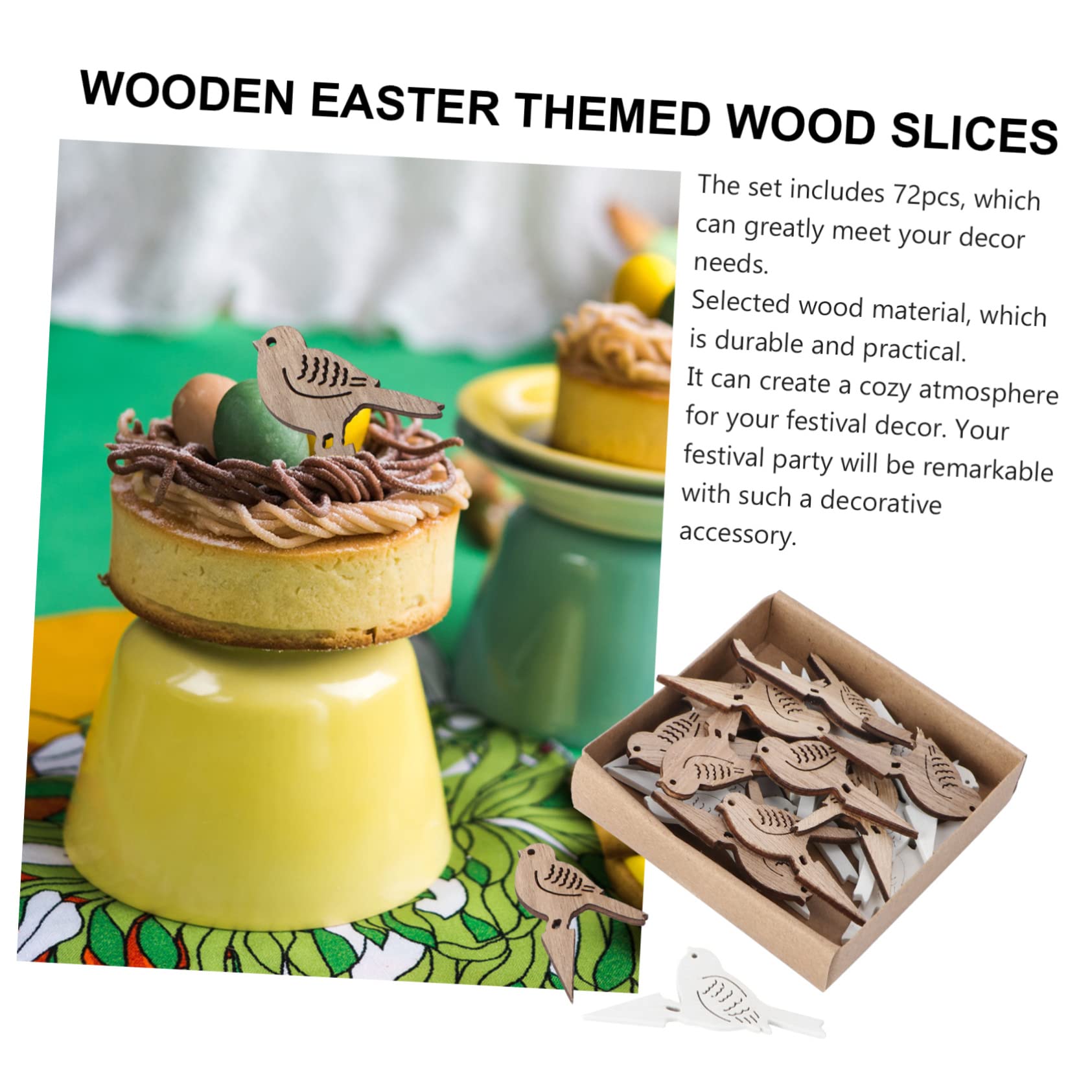 Abaodam 216pezzi Decorazioni Legno Per Pasqua Fette Decorative Con Motivi Cartoon Per Feste Primaverili e Progetti Per Creare Atmosfere Accoglienti e Festose