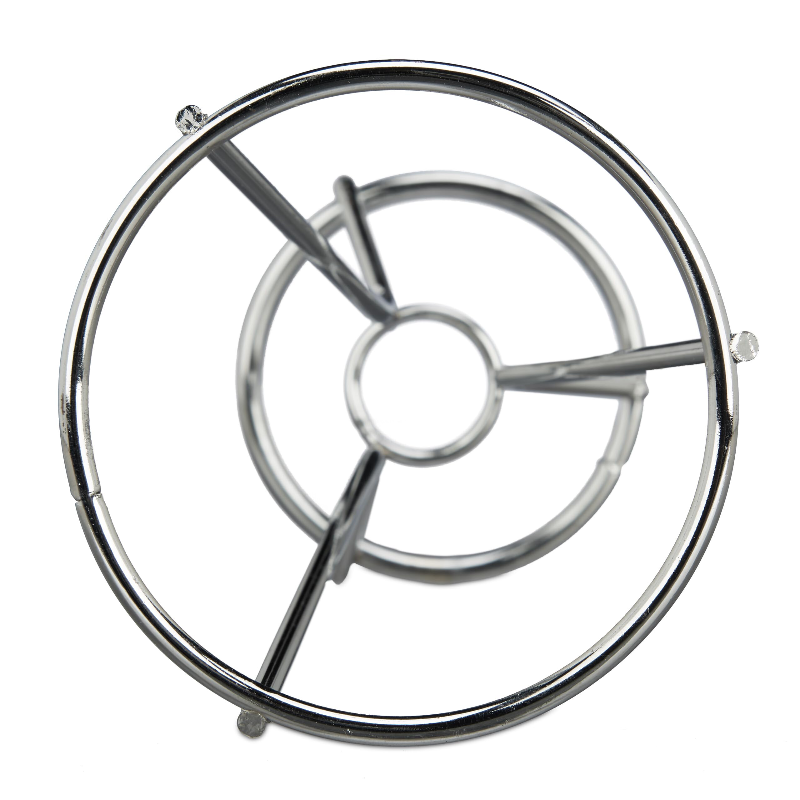 Relaxdays Set da 4 Porta Coni per Patatine Fritte in Acciaio Inox, HxD 16x9,5 cm, Supporto per Chips e Fritture, Argento