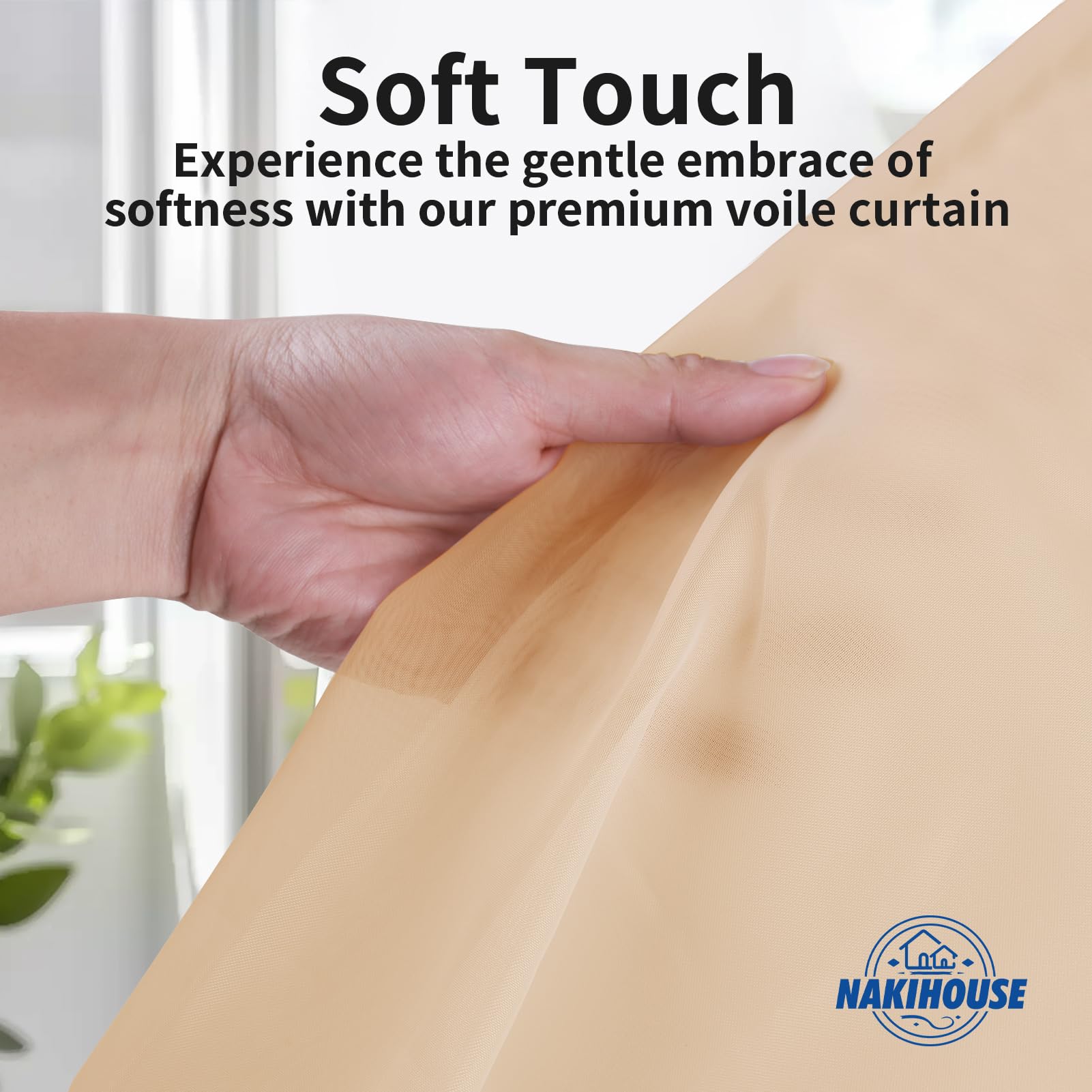NAKIHOUSE Voile Curtain, 2 Panels Net Curtains for Windows 45 Drop, Elegant Slot Top Sheer Curtains - Image 4