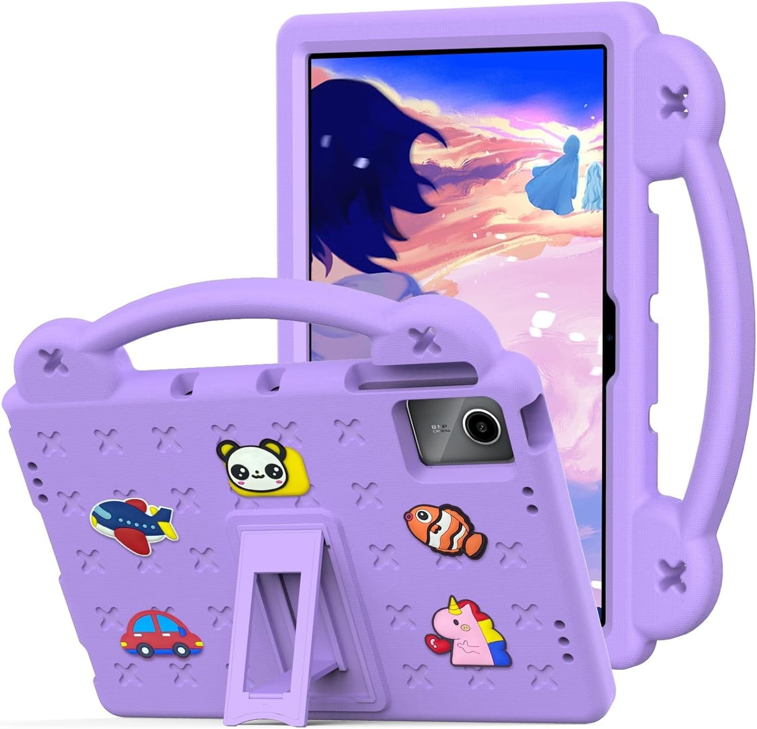 Kid Friendly Compatible for Onn 11 inch Tablet Pro 2023,TCL NXTPAPER 11 Tablet,Lenovo Tab M11 11 Inch 2023, Doogee T30 Pro 11''Shockproof Ultra Light Weight Convertible Handle Stand Cover (Pink)