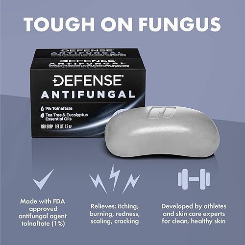 Miniatura 7 de Defense Soap Jabón en barra medicado antimicótico, paquete de 2, toallitas corporales de árbol de té (40 unidades) paquete de 2 y gel de baño de 12