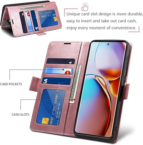 Miniatura 3 de Taneny Funda para Moto Edge Plus 2023  Moto X40  Moto X40 Pro, funda de piel sintética de lujo con bloqueo RFID, tarjetero y cierre magnético, funda