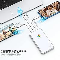 Vista 7 de iDiskk App-le - Disco duro externo certificado de 1 TB para iPhone, iPad, teléfonos Android, MacBook, computadora para copias de seguridad