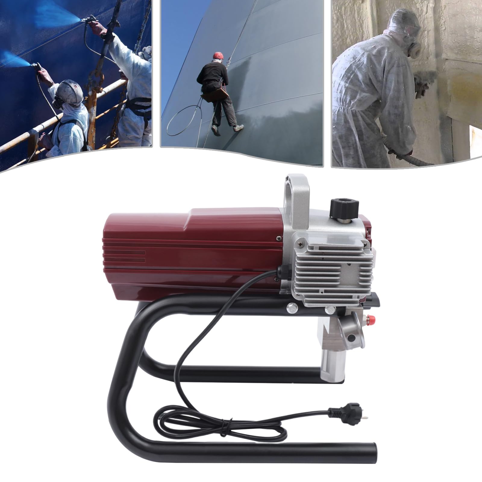 1800W Airless Farbsprühgerät Farbsprühsystem 1,8L/min Airless Spritzgerät 220V Hochdruck Farbspritzgerät Tragbares Airless Sprühpistole für Innen-&Außenbereich Wandfarben