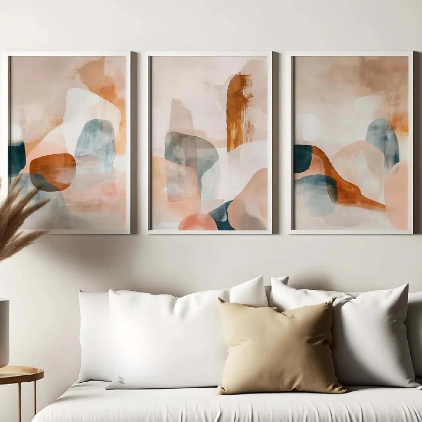 Baibexing Abstract Neutral Earthy Tones Canvas Painting Poster And Prints Wall Art Picture For Living Room Home Decor 30X40Cmx3Pcs Unframed