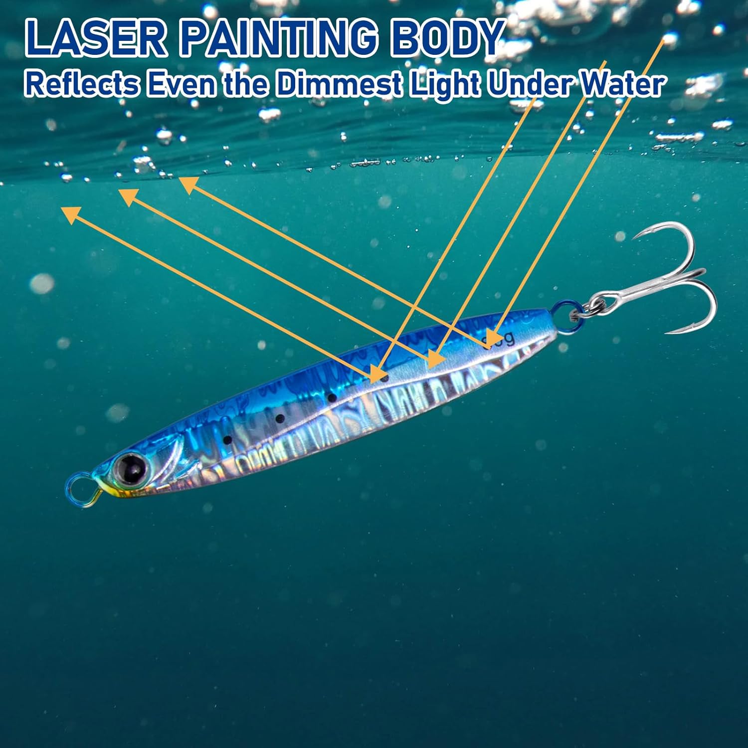 Dr.Fish 3 Pack Saltwater Fishing Jigs Jigging Spoon Fishing Lures Offshore Glow Vertical Diamond Metal Casting Jig Saltwater Striper Snapper Mackerel