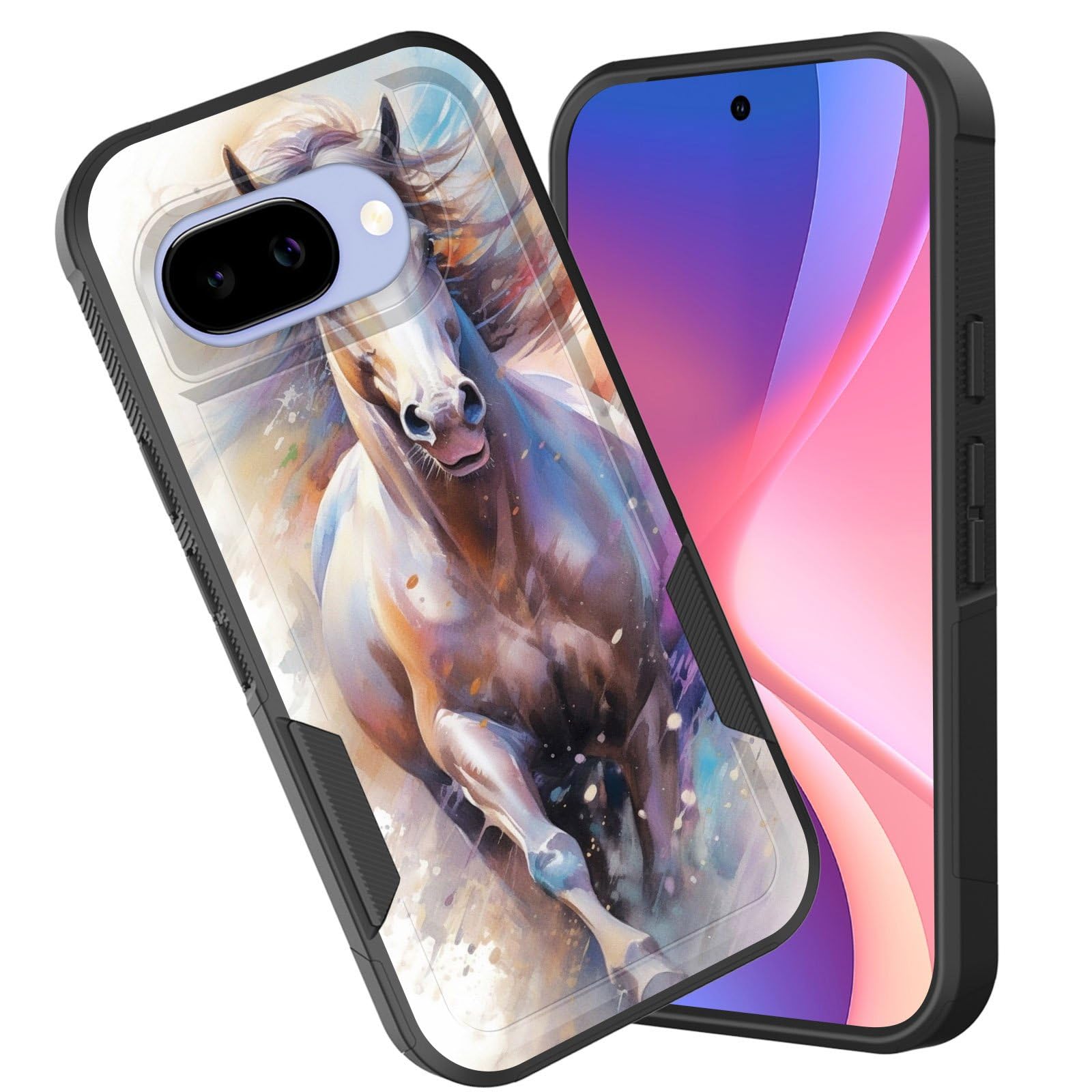 CICPLKSE for Pixel 9a Case,Dual Layer Heavy Duty Hybrid Shockproof Hard PC Soft Silicone TPU Bumper Protective Cover Case for Google Pixel 9a 6.3 inch