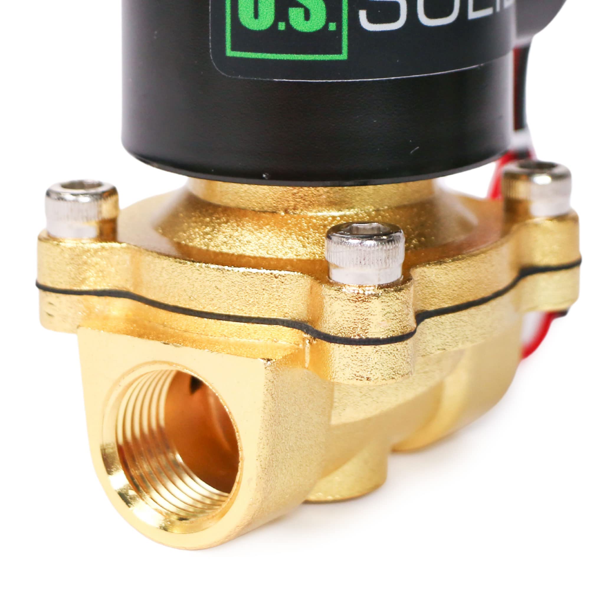 U.S. Solid Électrovanne 1/2" – Alliage de zinc, 24V DC, joint NBR, normalement fermé, pour eau, gaz, huile
