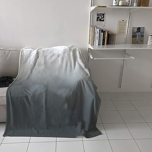 Miniatura 3 de Ombre Grey Throw Bed Blankets Queen, Fleece Throws Blanket Cover for Dogs Picnic Beach Travel Bedding, Texture Soft Cozy Luxury Bed Blanket